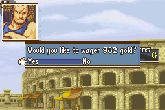 Screenshot of GBA arena menu screen created by this tutorial